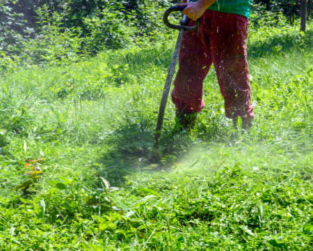 Gardening with a brushcutter Gardening with a brushcutter